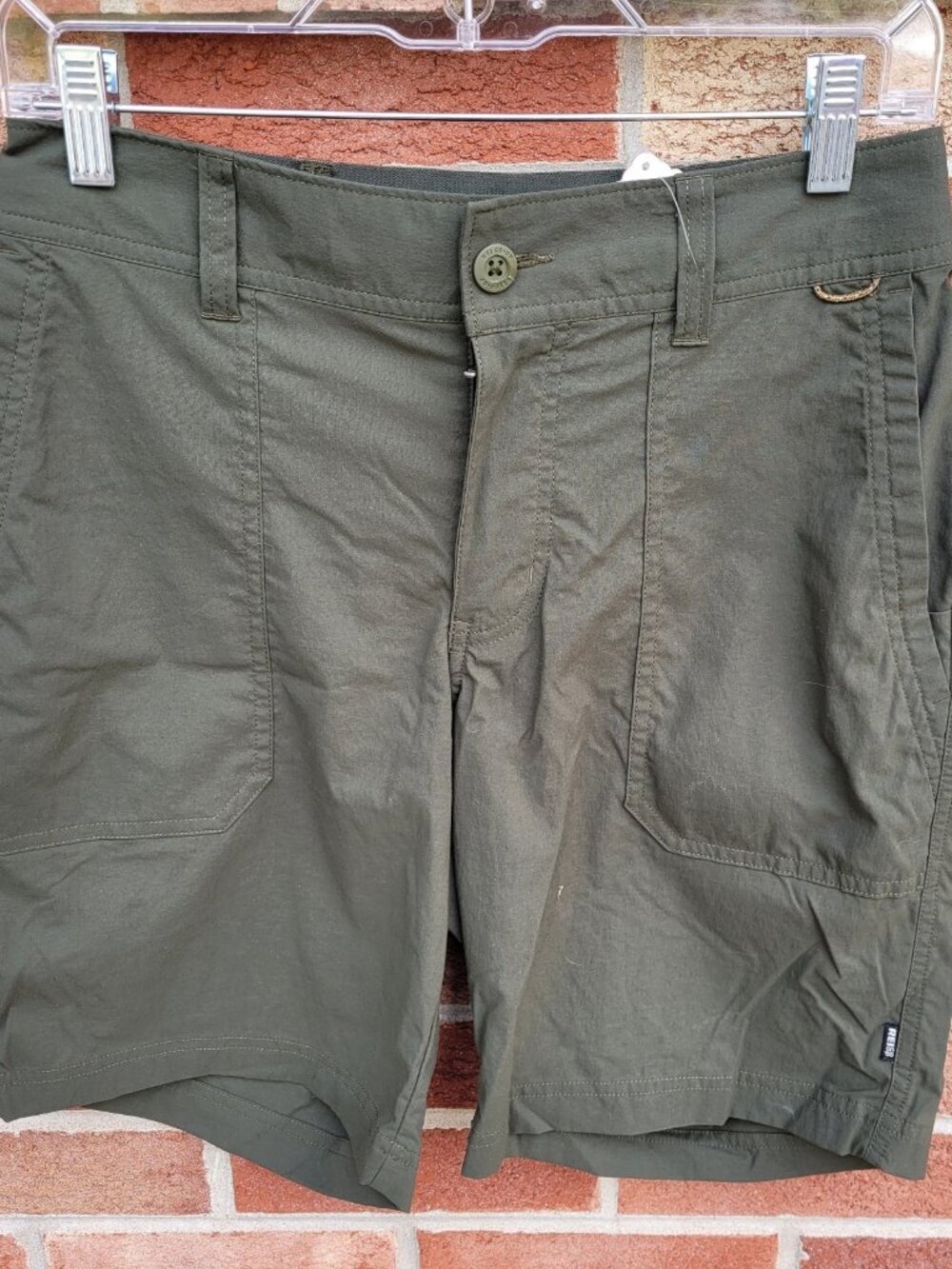 REI Nylon Hiking Shorts Women's Size 4 Dark Green Pockets Adjustable Waist